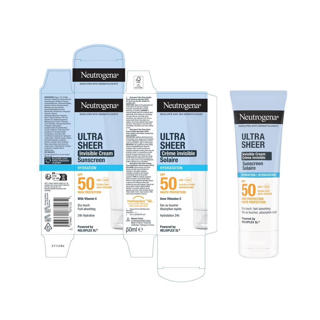 Neutrogena Ultra Sheer Hydrating SPF 50 Sunscreen 50ml
