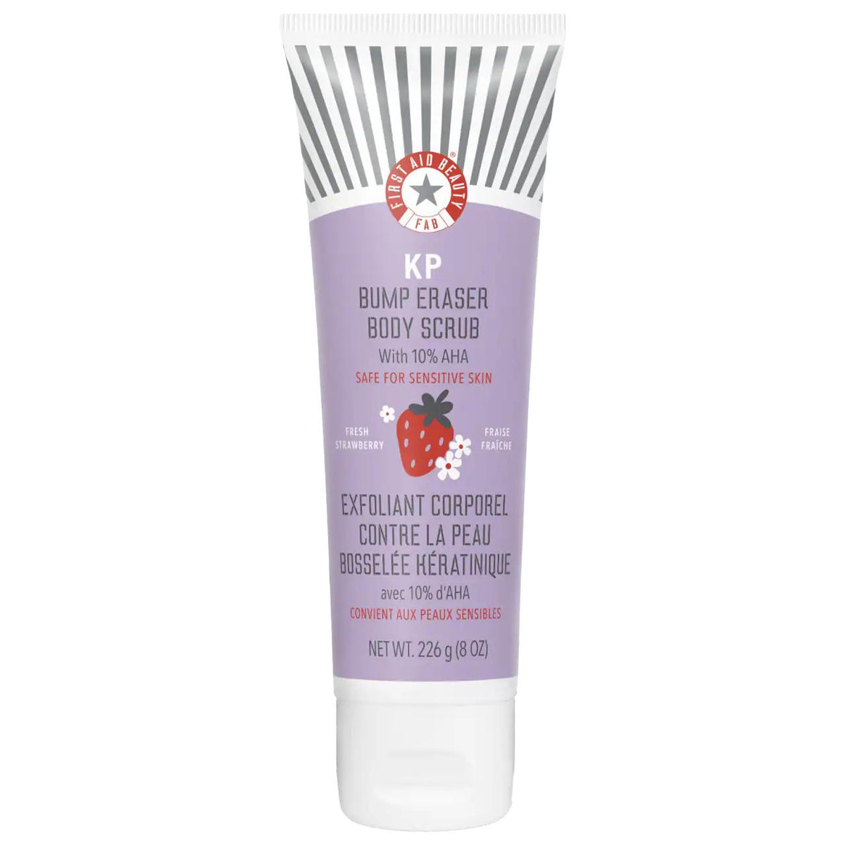 KP Bump Eraser Body Scrub with 10% AHA - Vegan, Cruelty-Free & Gluten-Free Exfoliant for Keratosis Pilaris, Dry Skin Relief