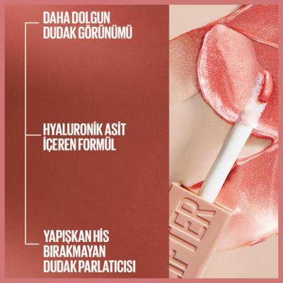 Maybelline Lifter Gloss: Hyaluronic Acid Moisturizing Lip Gloss - Rust 016 | Non-Sticky, Plumping Hydration for Fuller, Lifted Lips