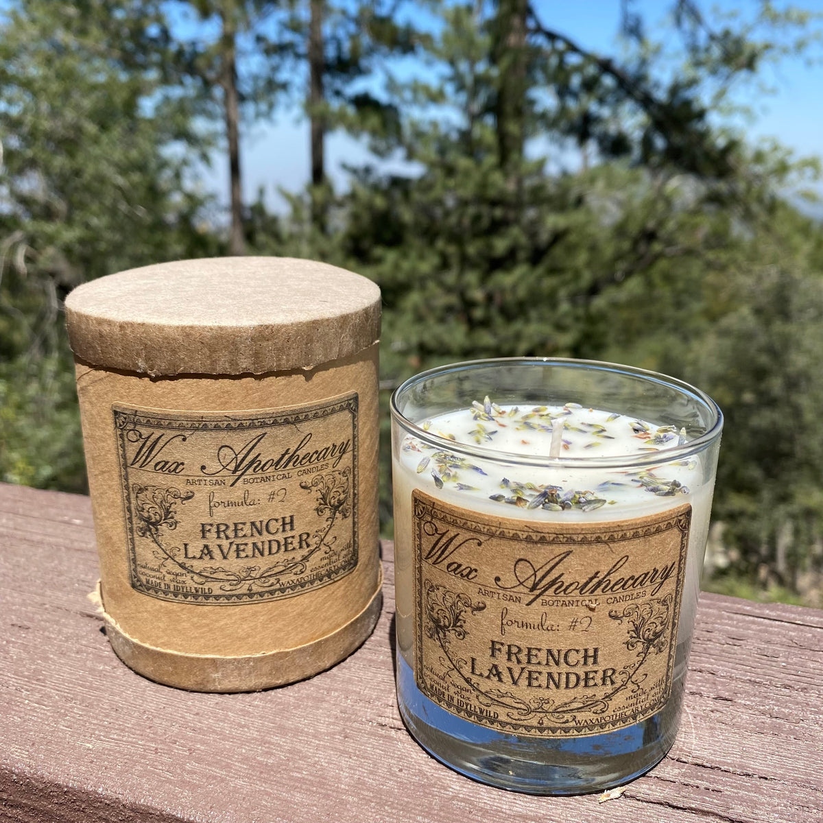 French Lavender 7 oz Botanical Candle in Scotch Glass