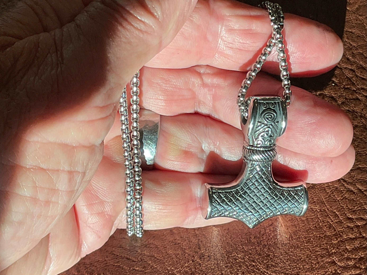 Hammer of Thor Viking Celtic Irish Knot Crucifix Waterproof Hypoallergenic Vintage Odin Valknut