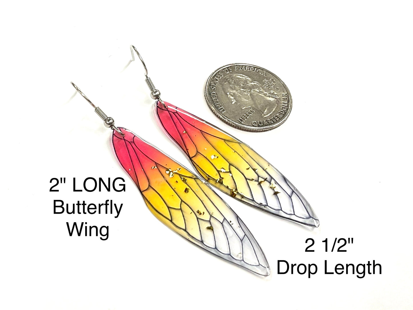 Butterfly Earrings acrylic fairy wing hope rebirth transformation Enchanted LARP Cosplay wedding peace earthly beauty Sole Spirit boho Girl