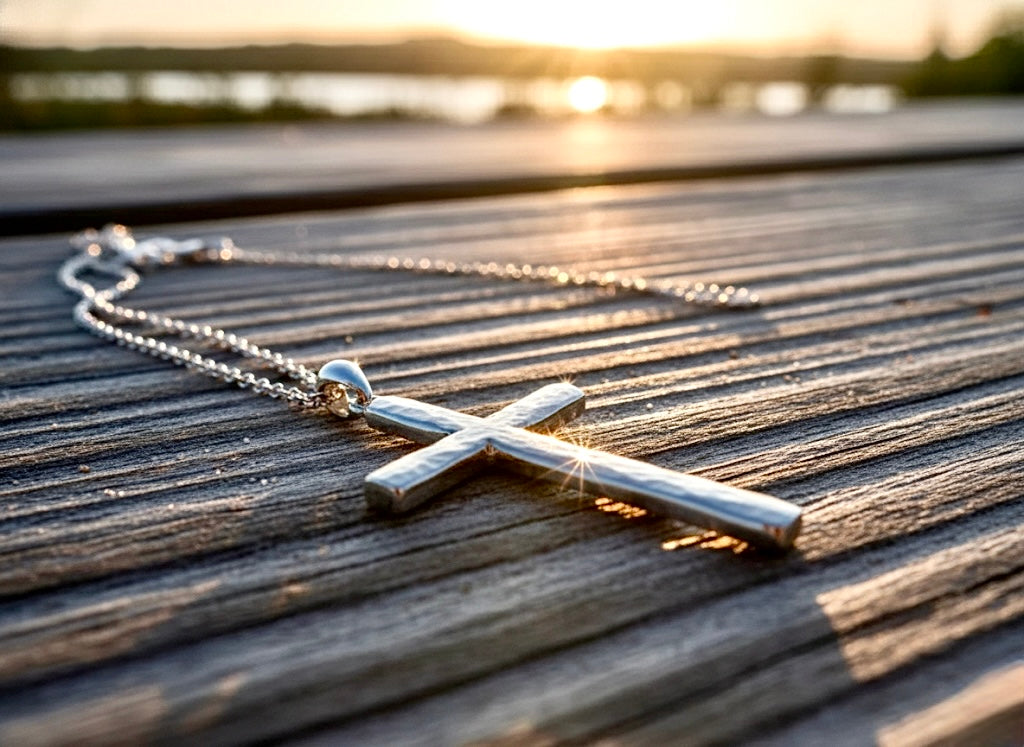 Solid sterling silver cross necklace hammered S925 custom pendant popular size women men girls boys man christian jewelry jewellery