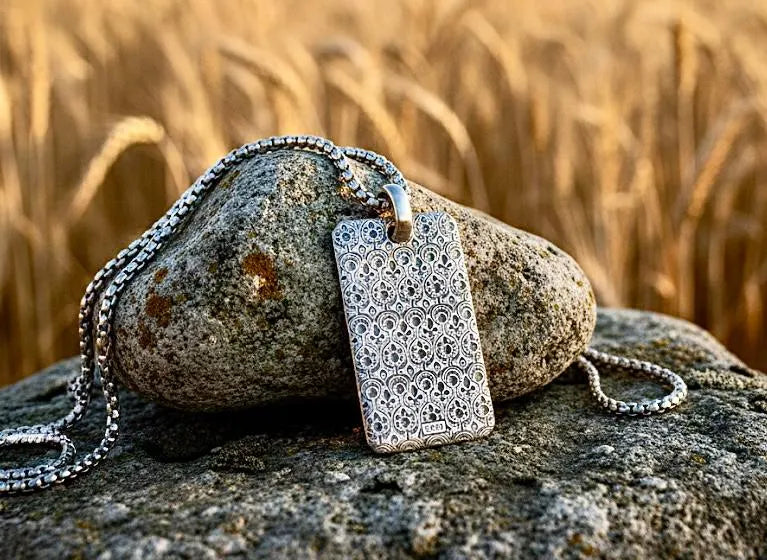 solid sterling silver engraved s999 dog tag jesus image crucifix cross necklace biker waterproof medallion mens christian jewelry