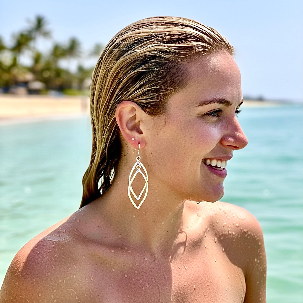 Infinity Twist 2 Hoop Earrings Drop Dangle Silver or Gold Earrings for Women Girls Jewelry