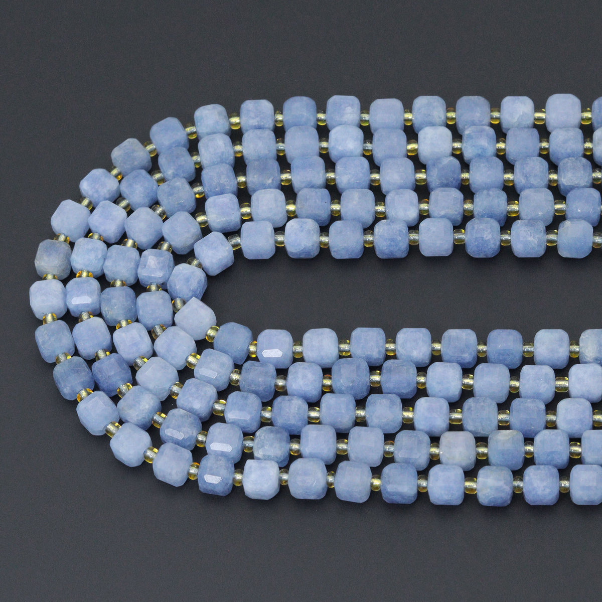 8mm Faceted Cube Jade Beads, Sku#U2246-2