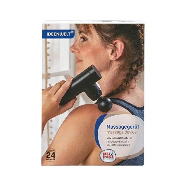 Ideenwelt Compact Massage Gun: Deep Tissue Percussion Massager for Muscle Recovery & Relaxation - Portable Electric Massager with USB-C Charging