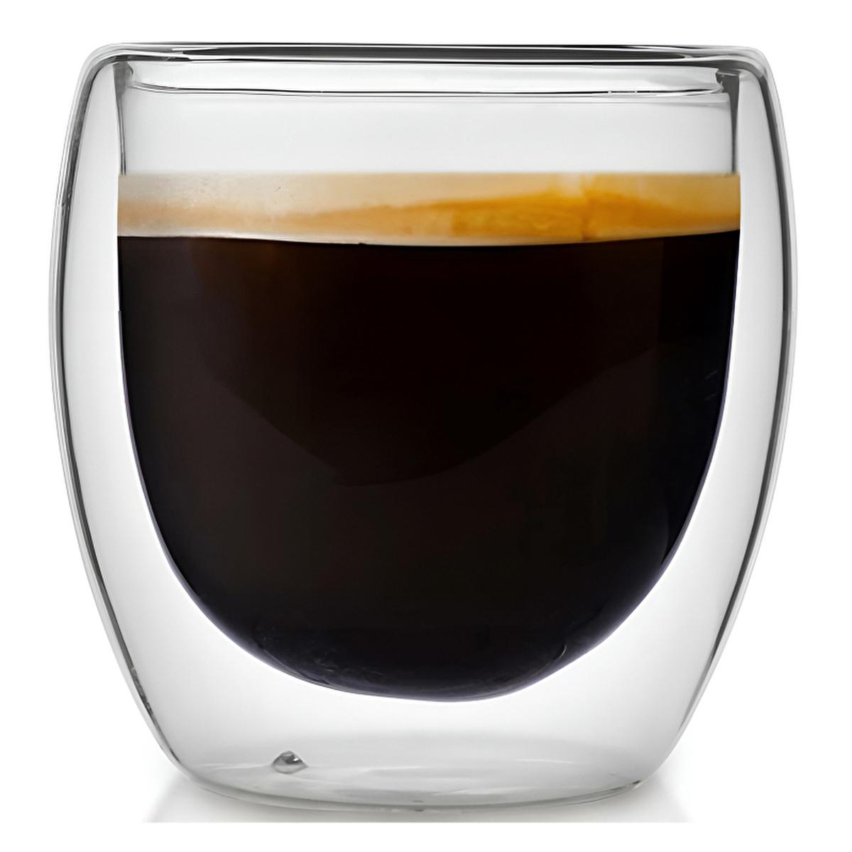 Lia Double-Walled Glass Mug Set - 7.45 fl oz, Vacuum Insulated, Borosilicate Glassware