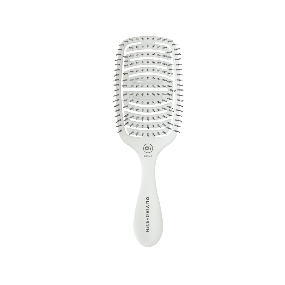 Olivia Garden Essential Care Flex Fine Hair Bristles Ice White Hair Brush for Gentle Detangling