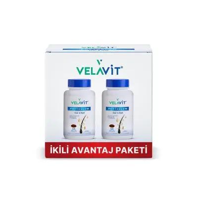 Velavit Phytoglow Hair & Nail Supplement: Biotin, Zinc, & Omega-3 for Stronger Hair & Nails - 120 Softgels