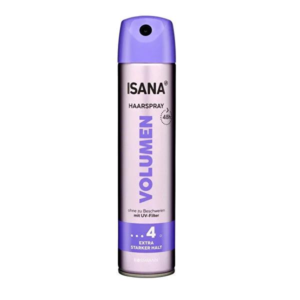 Isana Extra Strong Hold Hair Spray with UV Filter - 8.45 fl oz, Vegan & Dermatologically Approved