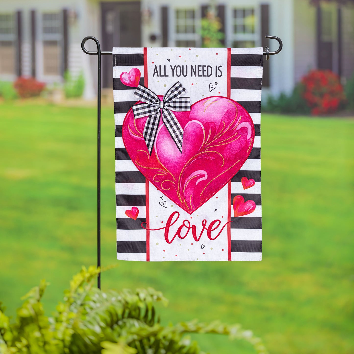 All You Need Is Love Applique Garden Flag