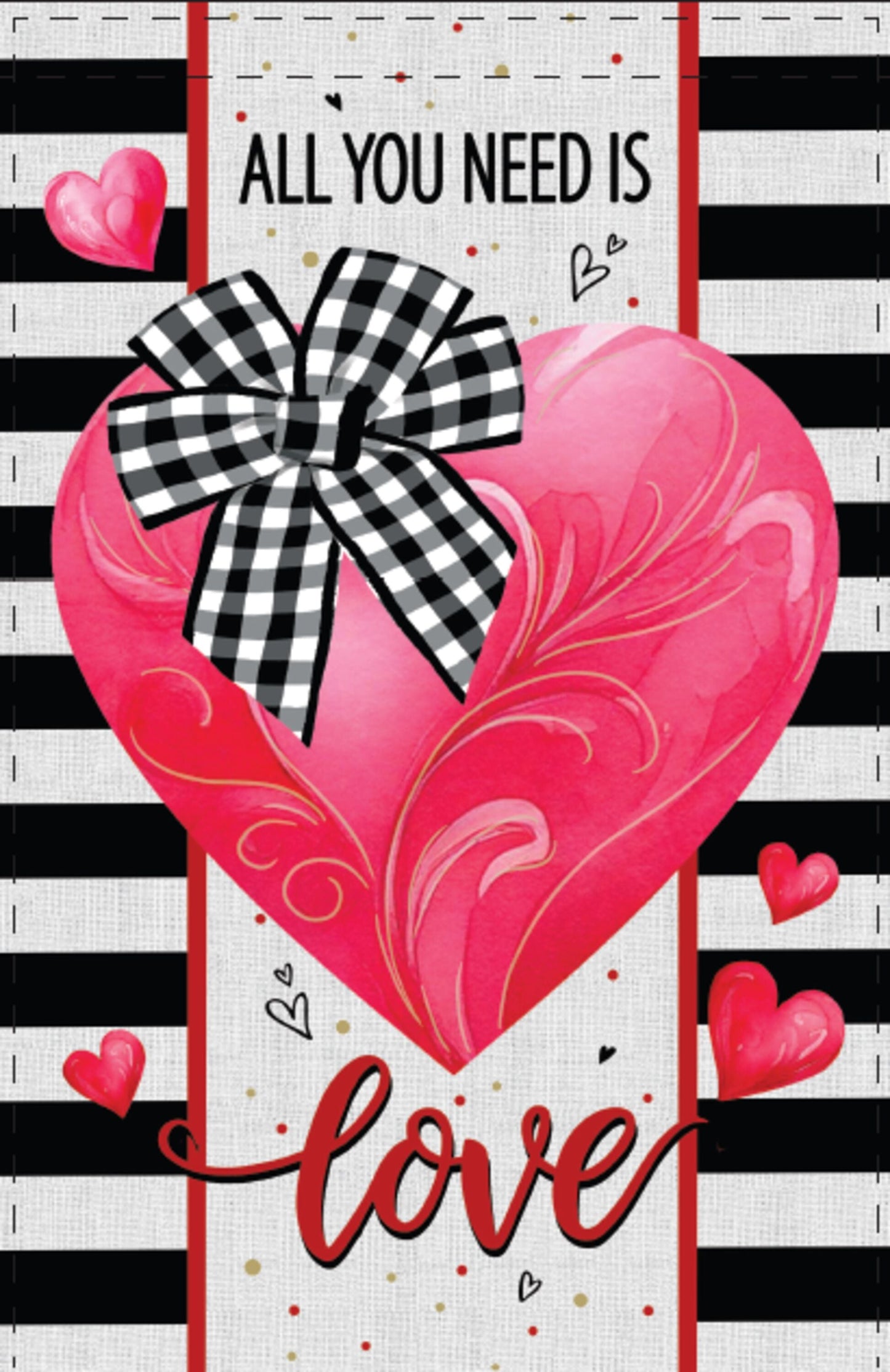 All You Need Is Love Applique House Flag