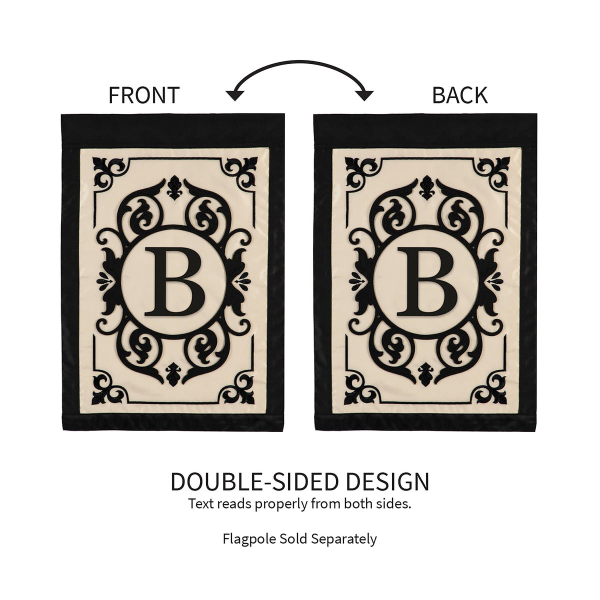 Cambridge Monogram Garden Applique Flag, Letter B