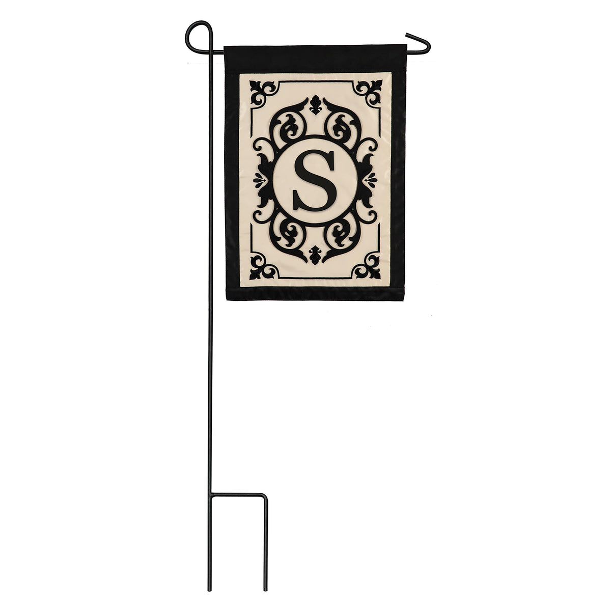 Cambridge Monogram Garden Applique Flag, Letter S