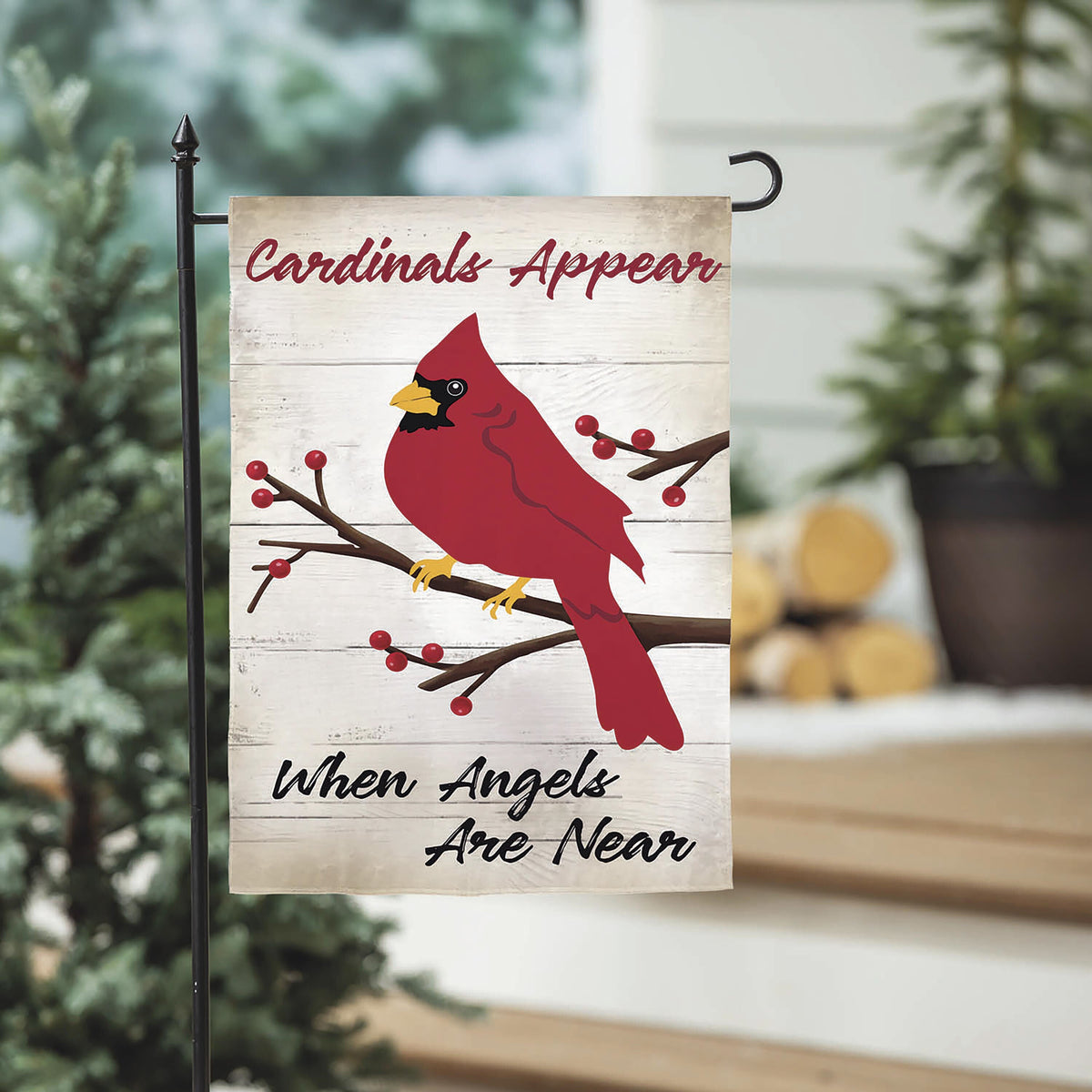 When Angels are Near Applique Garden Flag