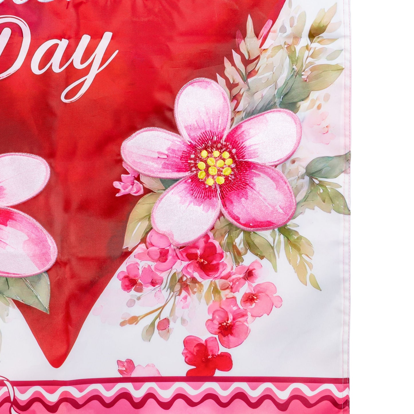 Happy Valentine’s Day Heart Applique House Flag