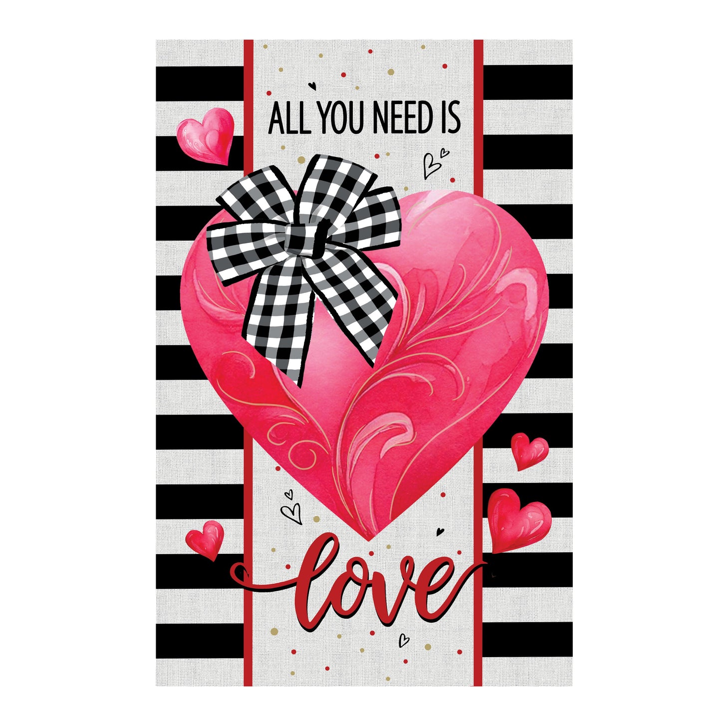 All You Need Is Love Applique House Flag