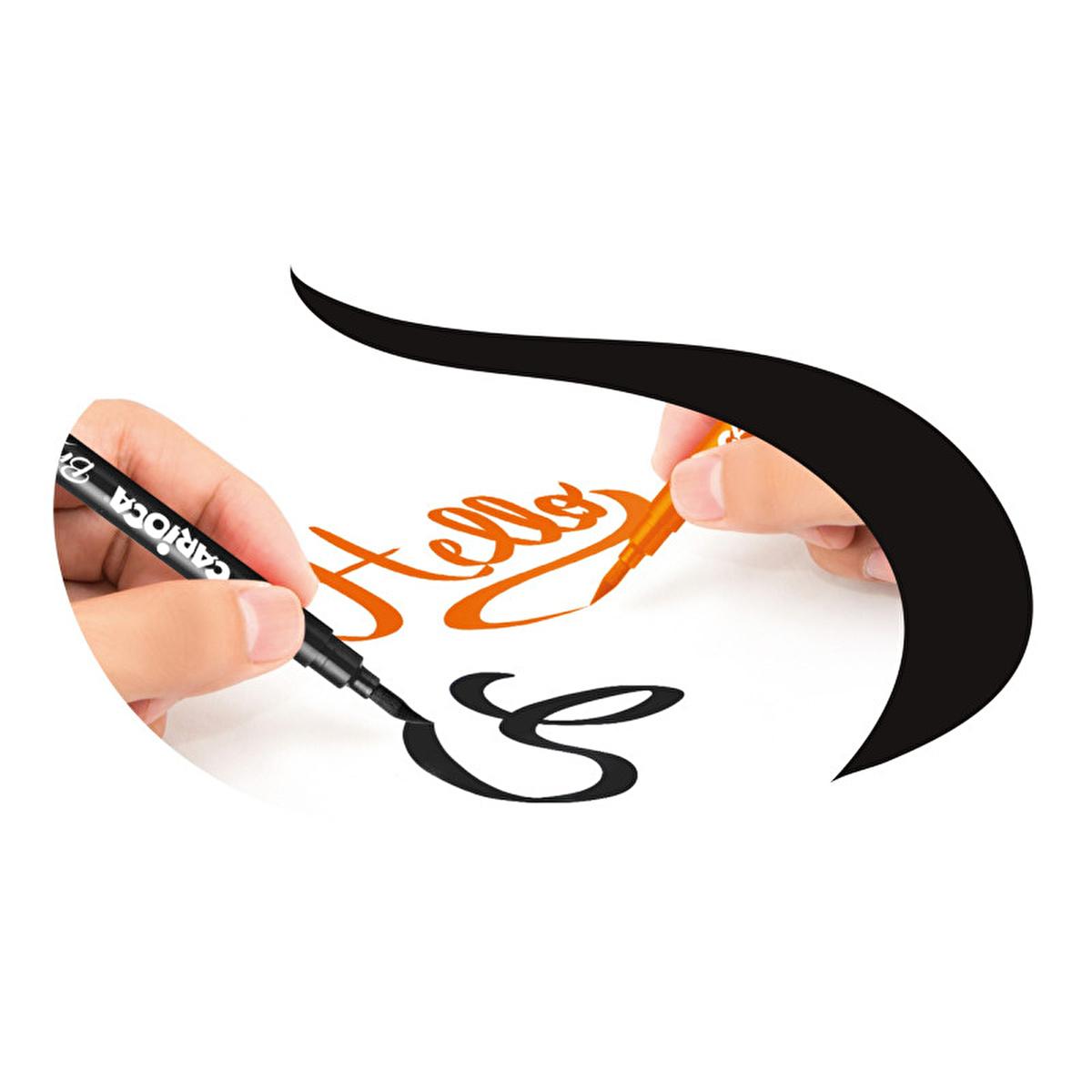 Carioca Super Brush Felt Tip Pens 10-Pack - Washable Ink Brush Pens for Artistic Designs