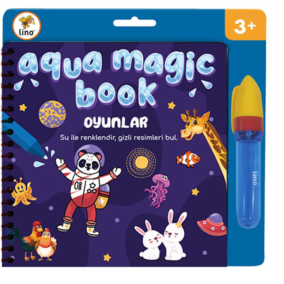 Lino Magic Painting Book: Reusable Water Coloring Book for Mess-Free Fun. Ideal Children's Art Activity, Toddler Coloring, Animals Theme