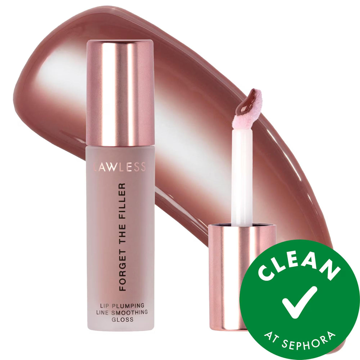 Forget The Filler: Lip Plumper - Clinically Proven Line Smoothing Gloss for Hydrated, Fuller Lips (Vegan & Cruelty-Free)