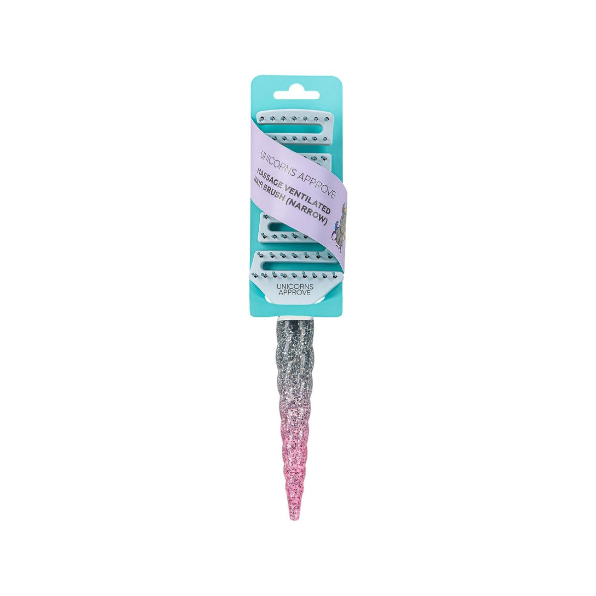 Soda Unicorn Vent Hair Brush - Narrow Design for Easy Detangling & Styling