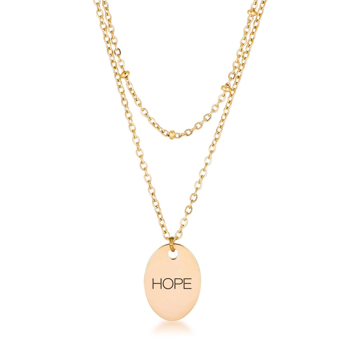 Avera Double Chain Hope Necklace In Radiant Gold