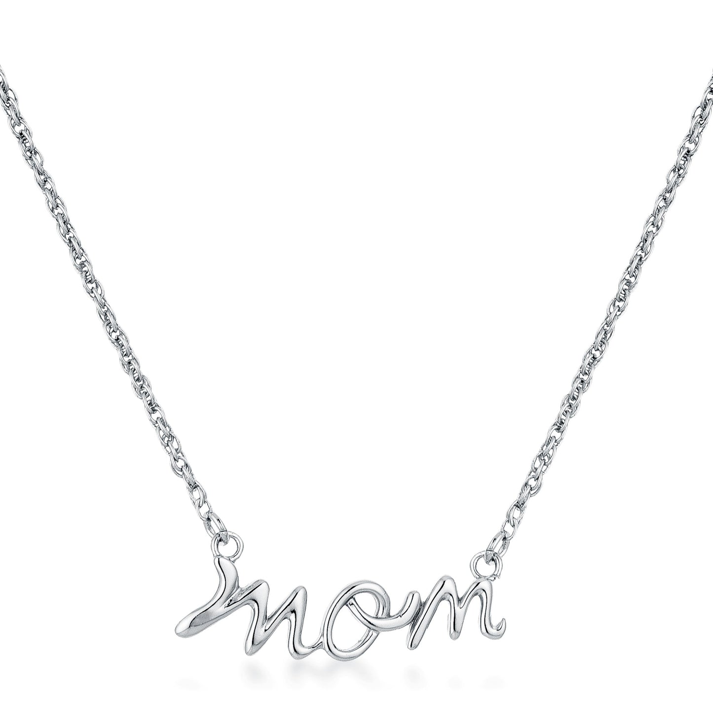 Avera Mom Script Necklace In Pink Finish