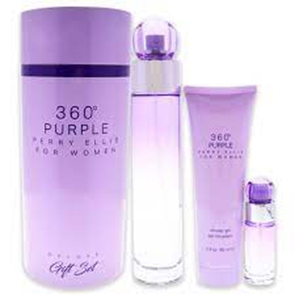 Gift/Set 360 Purple By Perry Ellis 3Pcs. 3. Perfume By Perry Ellis For Women