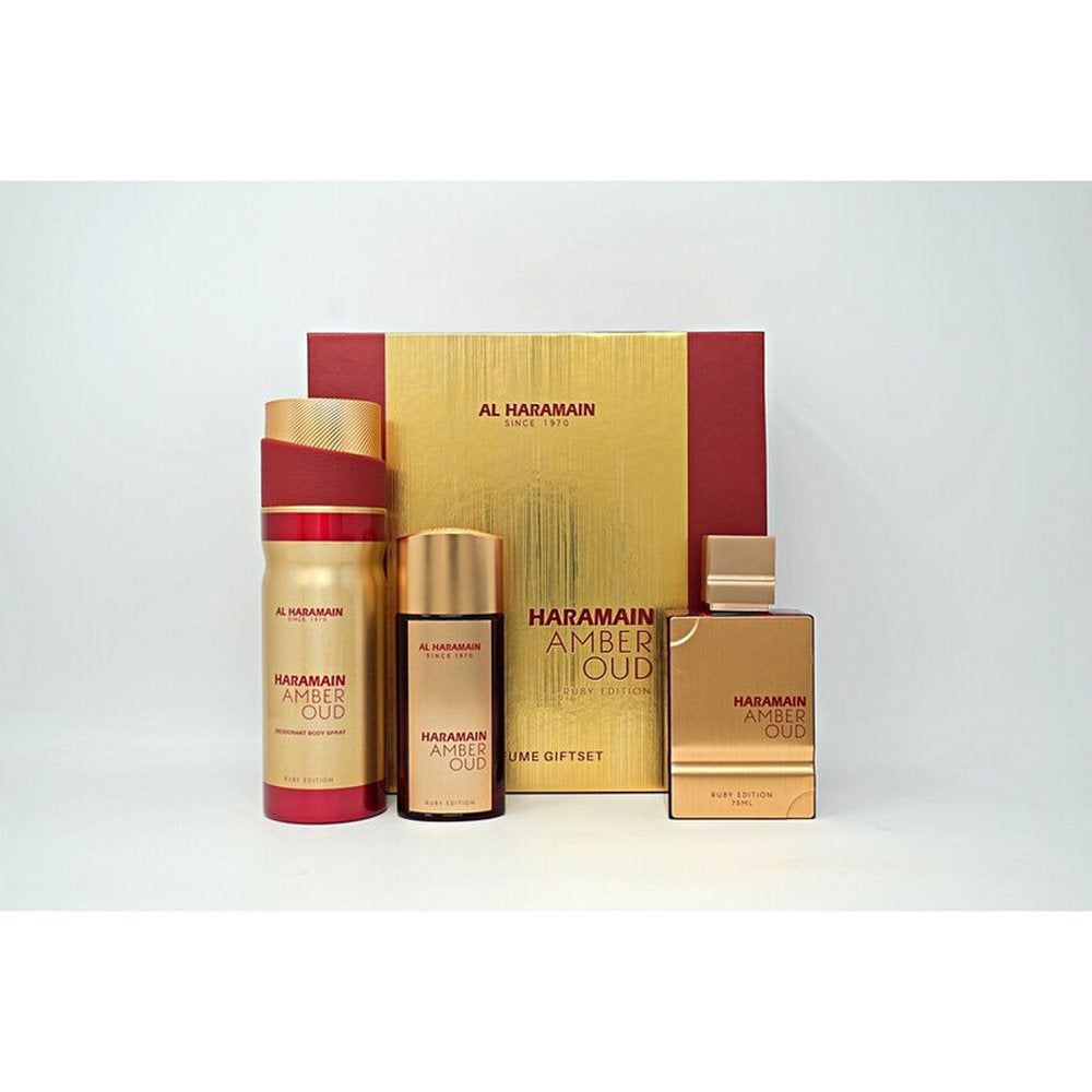 Al Haramain Amber Oud Ruby 3 Pcs. Set: Perfume By For Spray 10