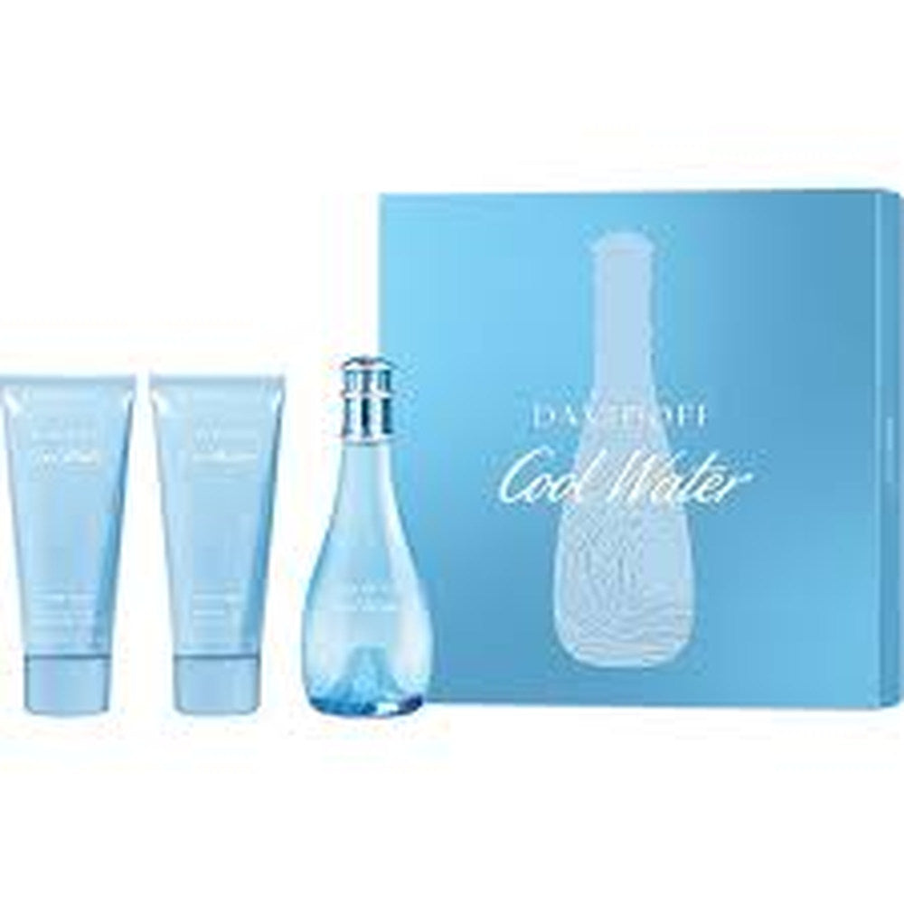 Gift/Set Cool Water 3 Pcs. 3.4 Fl Perfume By Davidoff For Women