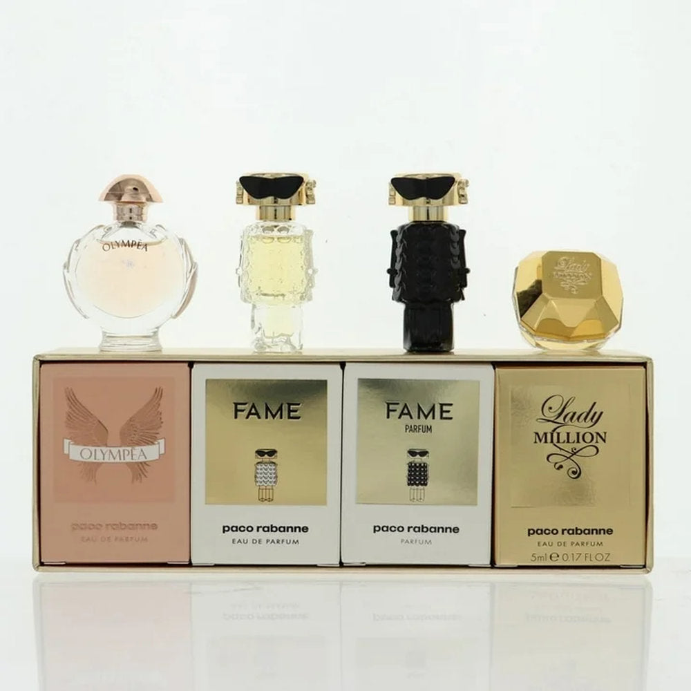 Paco Rabanne 4Pc Miniature Set Women : Lady Million 5Ml Edp + Olympea 6Ml Edp + Fame 4Ml Edp + Fame Parfume 4Ml (Invividually Boxed For Women. Perfume By For