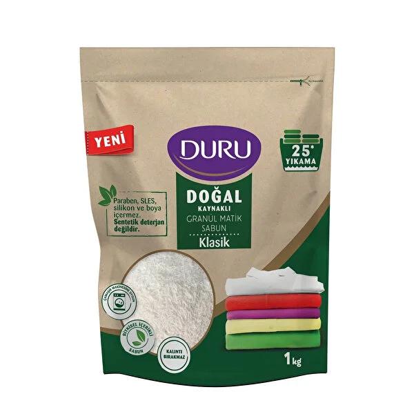 Duru Natural Granule Laundry Detergent: Paraben, SLES & Dye-Free - Gentle, Eco-Friendly Cleaning for Sensitive Skin, 25 Loads/Kg