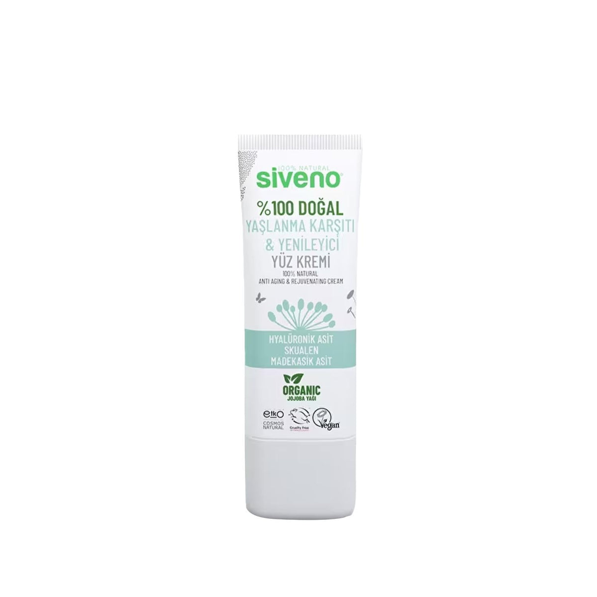 Siveno Natural Anti-Aging Face Cream - 100% Organic & Rejuvenating Facial Moisturizer for Aging Skin, 1.01 fl oz