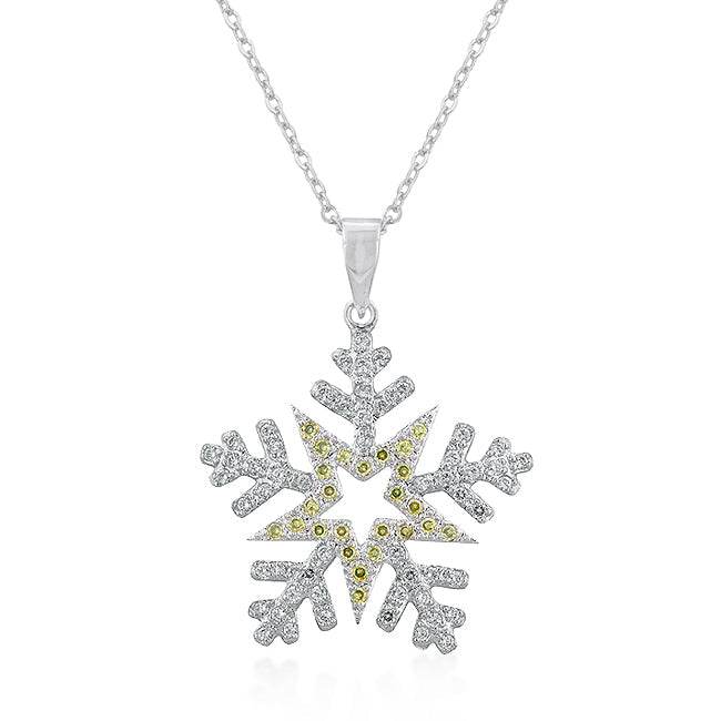 Avera Pave Snowflake Pendant in Sterling Silver