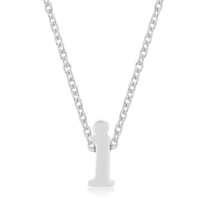 Avera Finish Initial I Pendant Sterling Silver Letter Charm