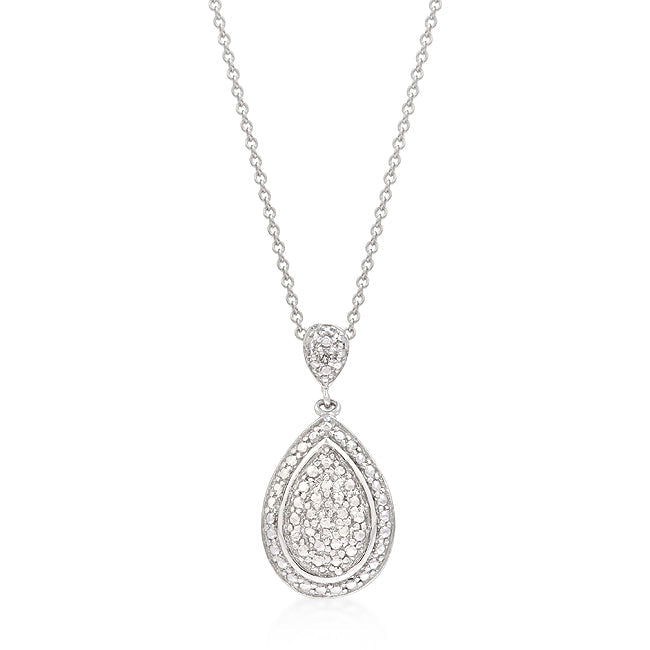 Avera Teardrop Crest Pendant in Polished Sterling Silver