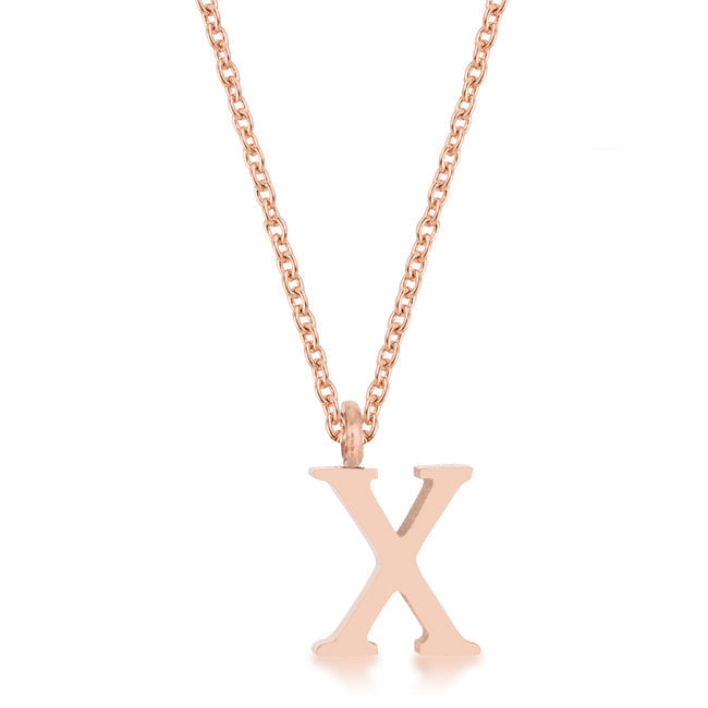 Avera Elaina Stainless Steel X Initial Necklace