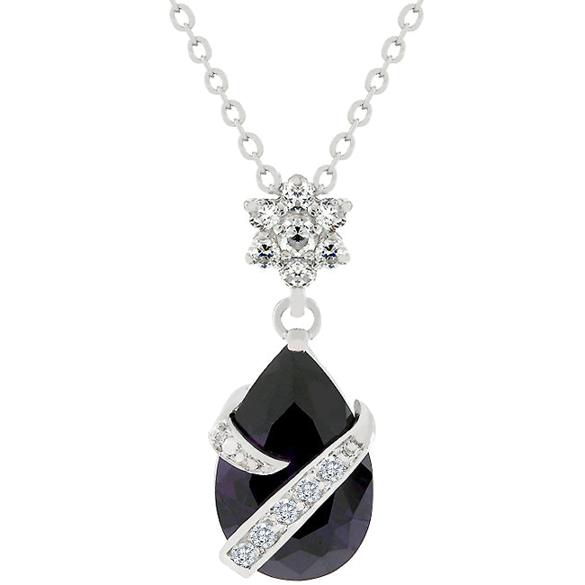 Avera Wrapped Amethyst Cubic Zirconia Pendant Necklace