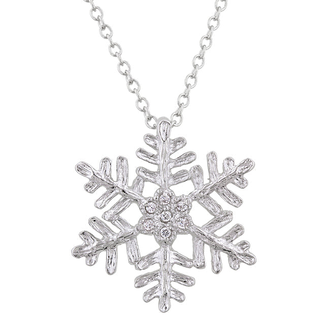 Avera Large Snowflake Pendant In Sterling Silver