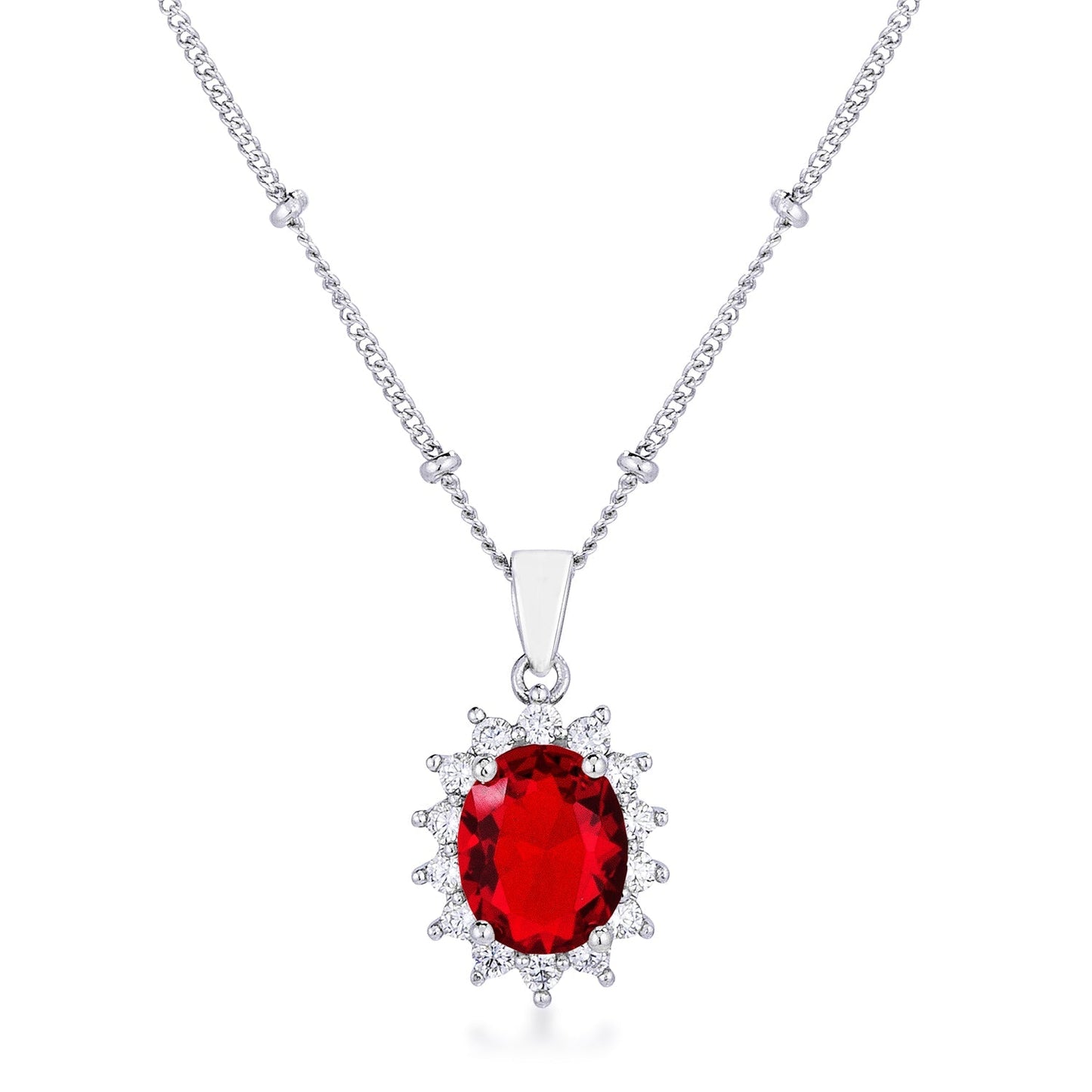 Avera Petite Royal Oval Pendant Necklace in Black