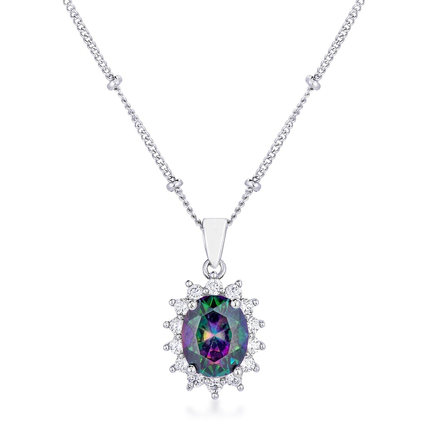 Avera Petite Royal Oval Pendant Necklace in Black
