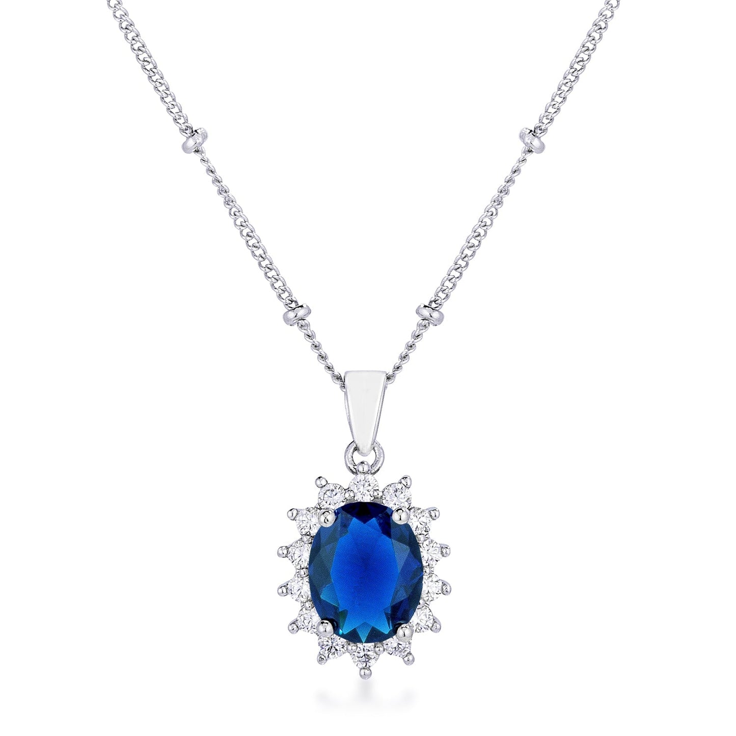 Avera Petite Royal Oval Pendant Necklace in Black