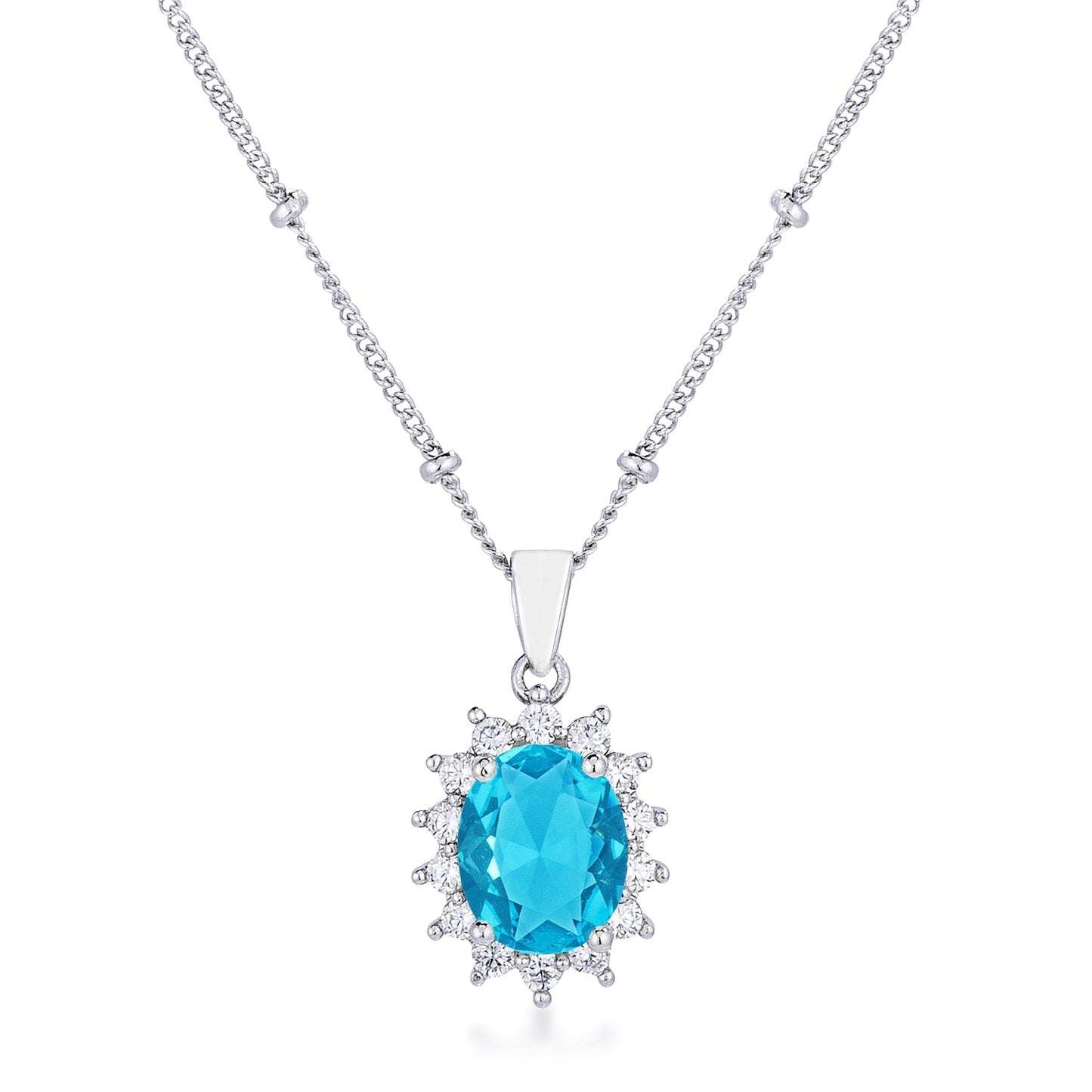 Avera Petite Royal Oval Pendant Necklace in Black