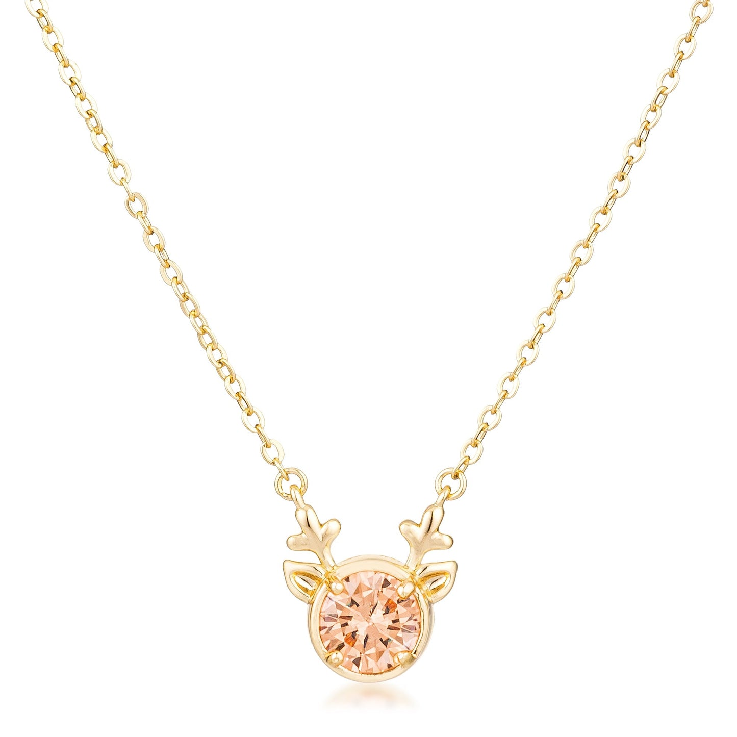 Avera Reversible Cubic Zirconia Reindeer Pendant Necklace