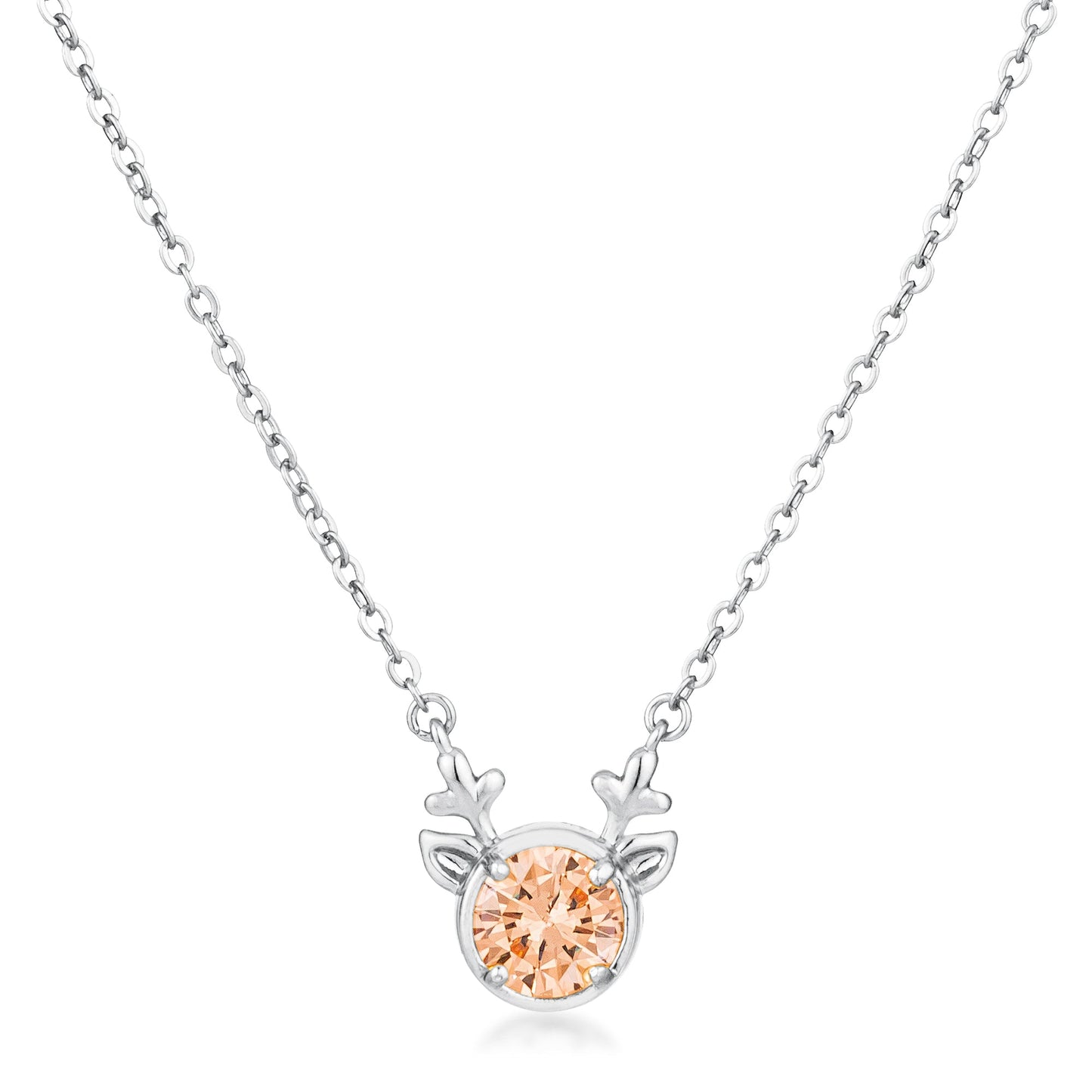 Avera Reversible Cubic Zirconia Reindeer Pendant Necklace