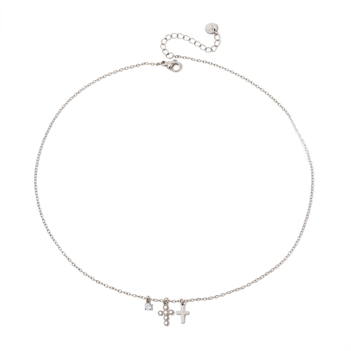 Petite Double Cross Necklace - WATERPROOF