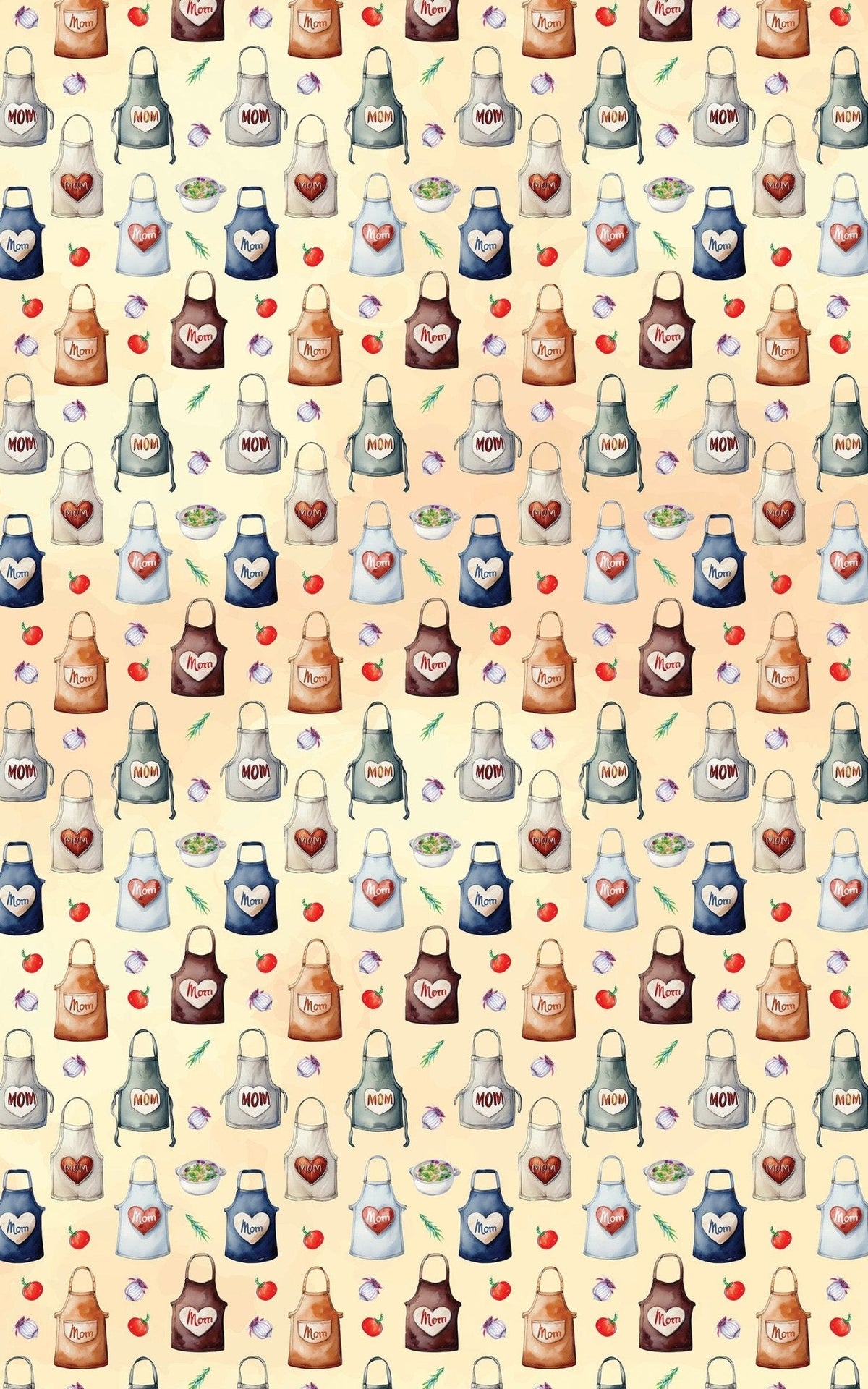 Mom's Apron - Beige Wrapping Paper