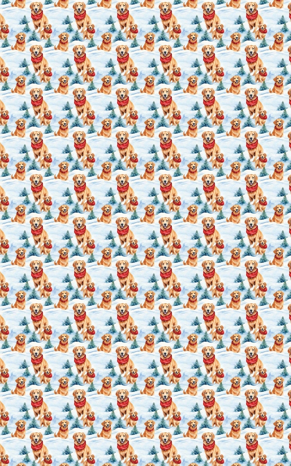 Snowbound Goldens Wrapping Paper