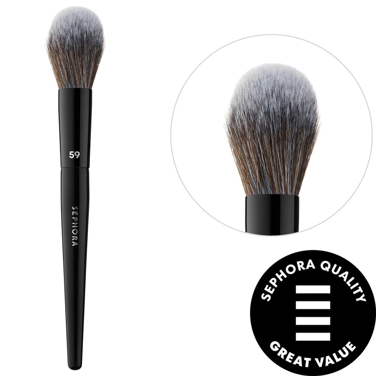 PRO Powder Brush #59 - Precision Vegan Makeup Brush for Flawless Powder Foundation & Setting